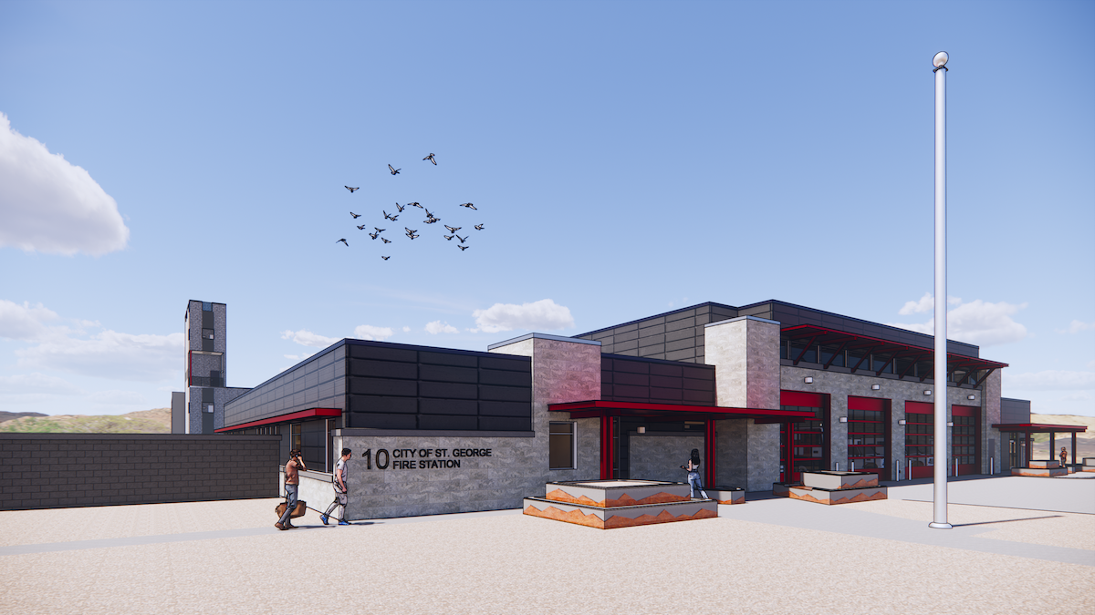 Rendering for Fire Station #10 in St. George, Utah