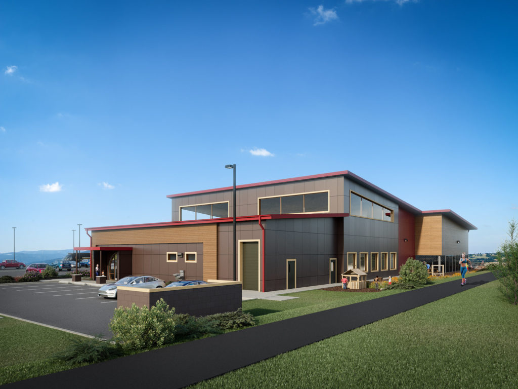 Rendering for the Ko-Kwell Fitness and Recreation Center in Coos Bay, Oregon