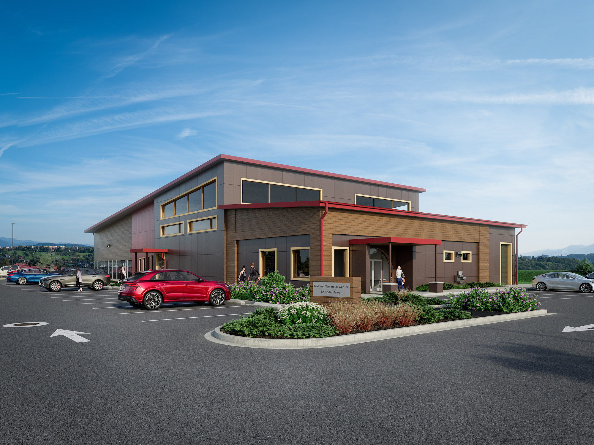 Rendering for the Ko-Kwel Rehabilitation and Fitness Center in Coos Bay, Oregon