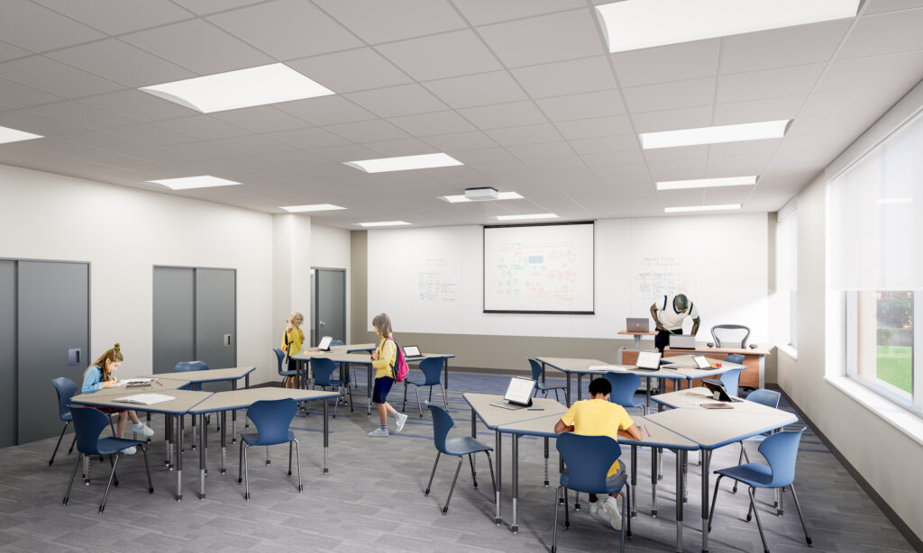 Galloway is providing architectural, civil engineering, site development, interior design, planning, structural engineering, mechanical/electrical/plumbing engineering, and landscape architecture design services to renovate an existing office building into the Colorado Christian Academy.