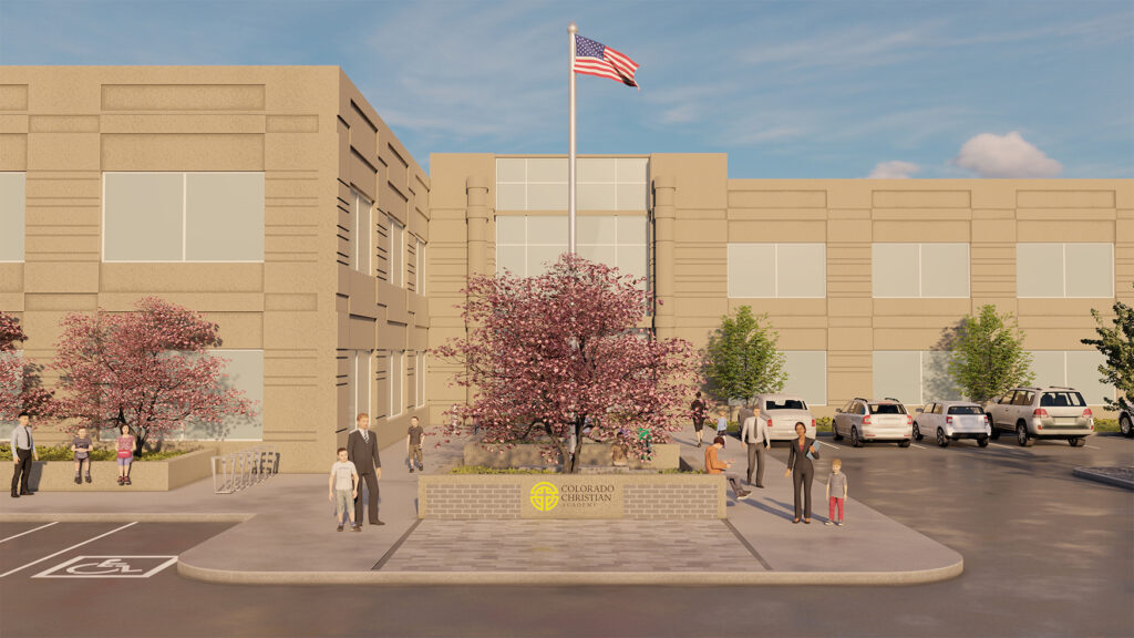 andscape architecture rendering for the Colorado Cristian Academy in Englewood, Colorado.
