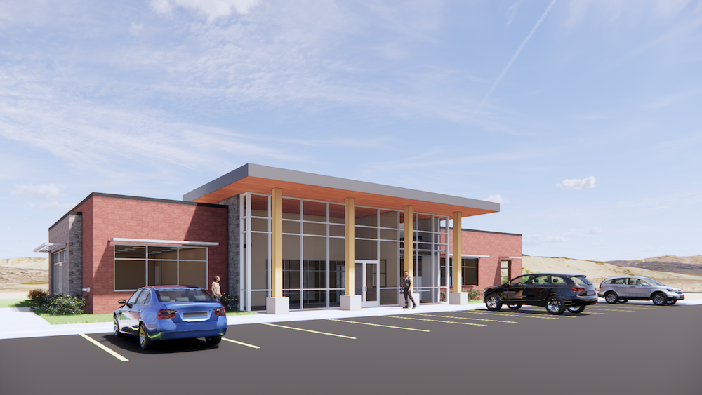 Architectural rendering for the Washington County Waste Transfer Center in Utah.