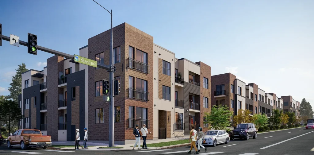 Architecture Renderings for the Edgewater Flats in Denver, Colorado