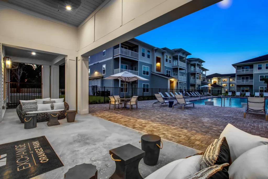 Inside of clubhouse of the Exchange at Orange Park, a multifamily garden apartment development in Jacksonville, Florida.