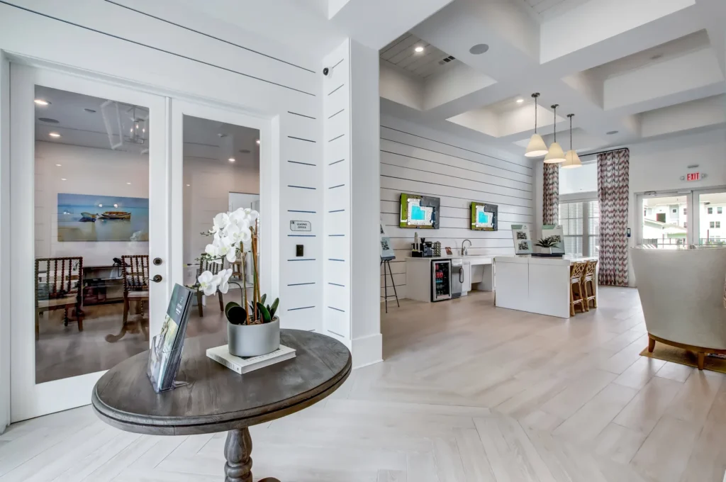 Inside the Exchange at Orange Park garden apartment development in Jacksonville, Florida.