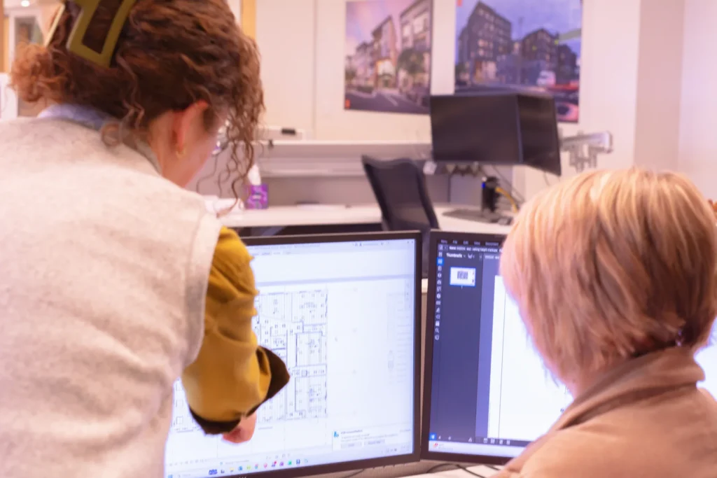 Galloway employees using building information modeling software