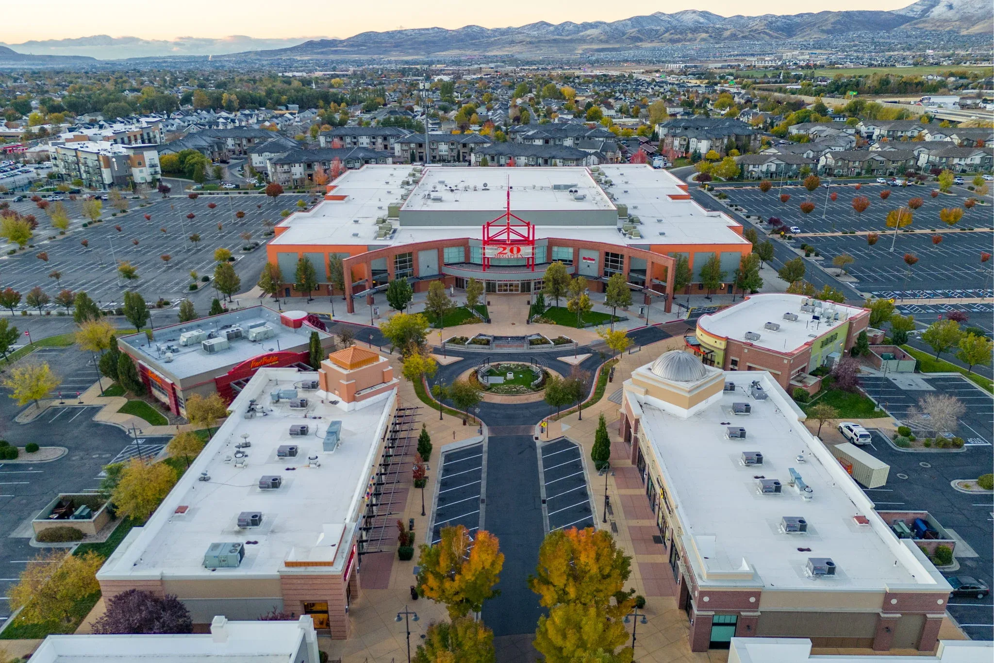 Aerial view of The District in South Jordan, Utah