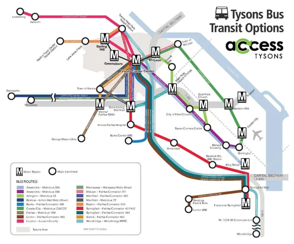 An Access Tysons transit operations map