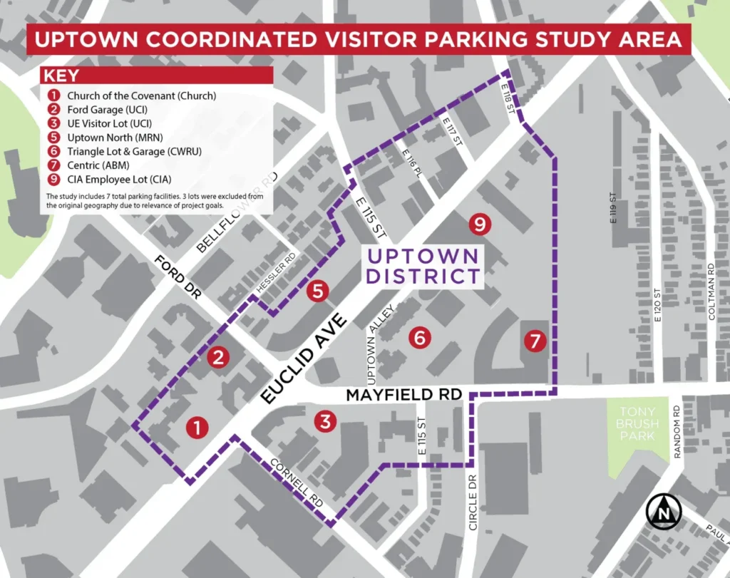 Map of the University Circle (Cleveland, Ohio) Parking Study Area
