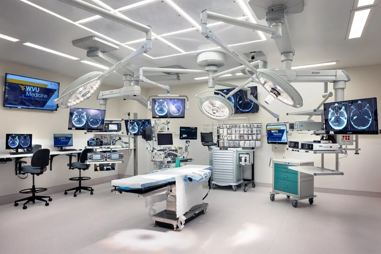 Photo of the sixth-floor renovation at J.W. Ruby Memorial Hospital (Neurosurgery Unit)